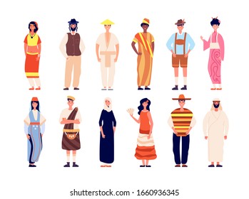 Multiethnic people. Multicultural group, crowd diverse person together. Different nationality society. Modern community vector illustration