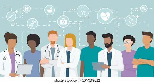 Diverse Healthcare Team Stock Illustrations Images - 