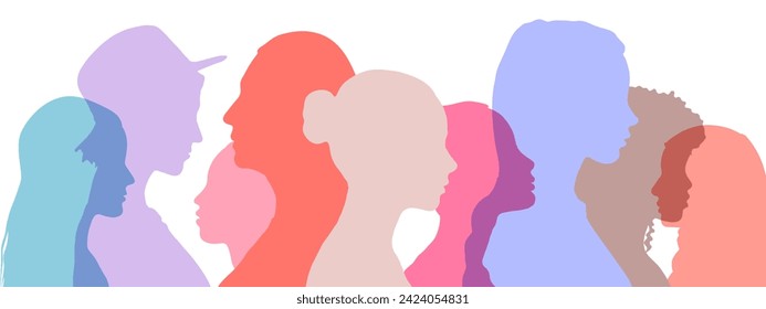 Multiethnic women of different ages. The concept of female psychology, empowerment, solidarity, feminism