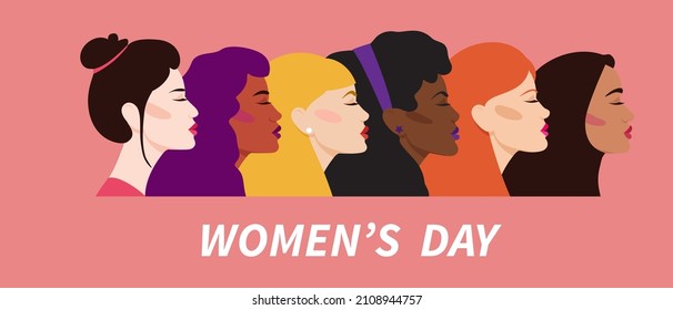 Multiethnic Women Group Women Different Skin Stock Vector (Royalty Free ...