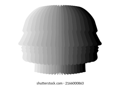 Multifaceted Human Head Icon. Human Psychology Concept