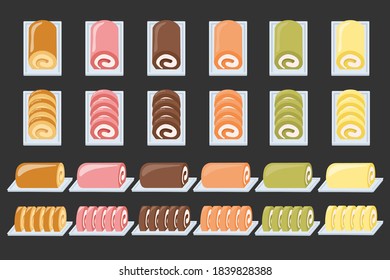 Multi-flavoured Swiss Roll Cream Cake