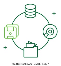 Design de ícone de vetor de dados multiforme, variedade de dados, diversidade de dados, tipos de informações