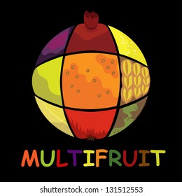 Multifruit collected from slices of different fruit (Vector)