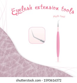 Multifunctional eyelash tool on white background