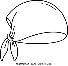 Multifunctional head bandana. Vector outline illustration.