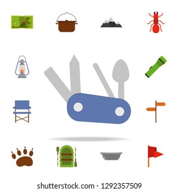 multifunctional knife colored illustration icon. Camping icons universal set for web and mobile