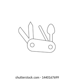 multifunctional knife icon. Element of camping for mobile concept and web apps icon. Outline, thin line icon for website design and development, app development