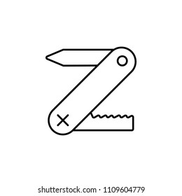 multifunctional knife icon. Element of construction icon for mobile concept and web apps. Thin line multifunctional knife icon can be used for web and mobile on white background