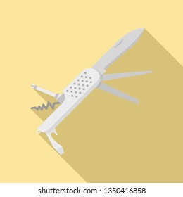 Multifunctional knife icon. Flat illustration of multifunctional knife vector icon for web design