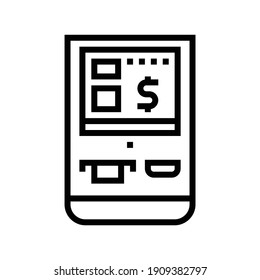 vector de icono multifuncional de línea terminal. signo de terminal post multifuncional. símbolo de contorno aislado ilustración negra