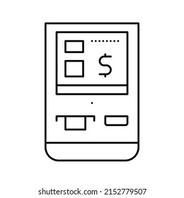 multifunctional pos terminal line icon vector. multifunctional pos terminal sign. isolated contour symbol black illustration