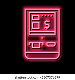 multifunctional pos terminal neon light sign vector. multifunctional pos terminal illustration
