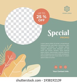 Multifunctional promo template for social media feed and post