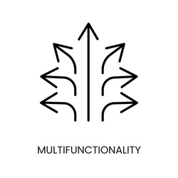 Multifunctionality, Arrows In Different Directions Line Icon Vector