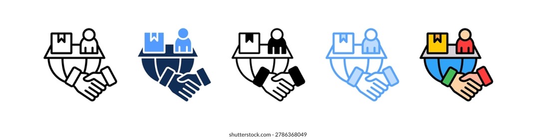 Multilateral Agreement Icon Multiple Style