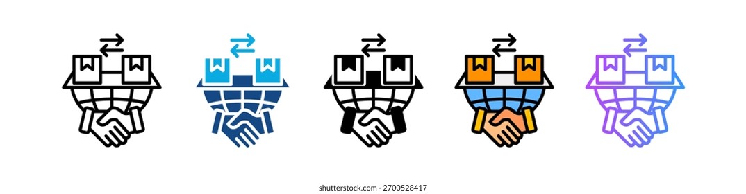 Ícone de Acordo Multilateral - Ilustração de Vários Vetores