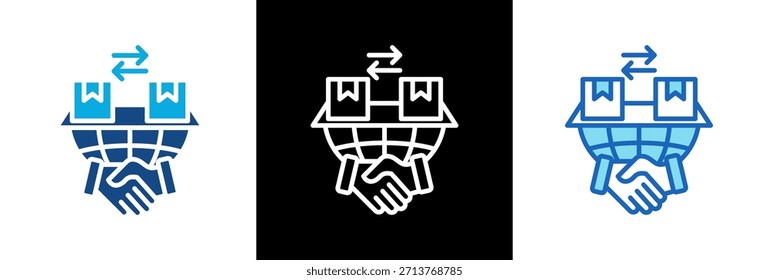 Ícone do Acordo Multilateral Ilustração de Vetor de Estilo Triplo