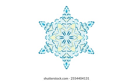 Multilayer Christmas Snowflake ornament design.