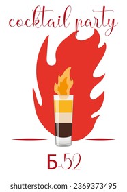 Toma de cóctel multicapa B-52 con fuego