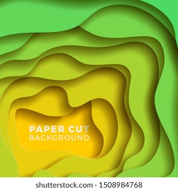 multi-layer colorful realistic papercut background. vector illustration easy to edit and customize. eps 10