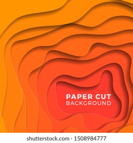 multi-layer colorful realistic papercut background. vector illustration easy to edit and customize. eps 10