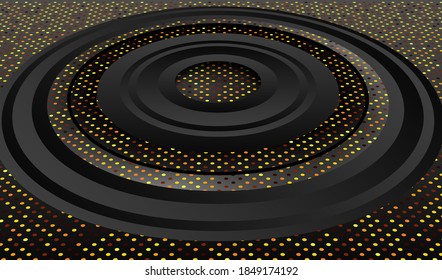 Multilayer dark round shape. Vector illustration EPS10
