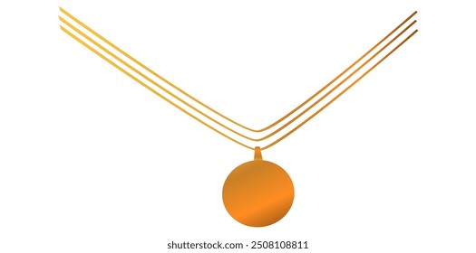 Multilayer Elegant Gold Necklace Isolated On White Background, Fashion Jewelry Vector Illustration.	