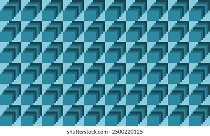 Multilayer Green wall block, seamless pattern with blue squares block arrange as wall design for fabric diamond printing or wallpaper or background