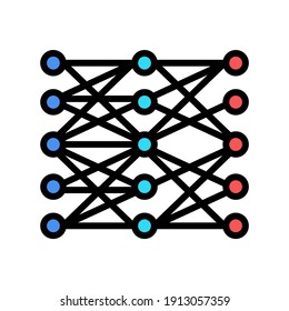 multilayer neural network color icon vector. multilayer neural network sign. isolated symbol illustration