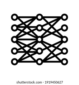 multilayer neural network line icon vector. multilayer neural network sign. isolated contour symbol black illustration