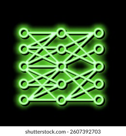 multilayer neural network neon light sign vector. multilayer neural network illustration