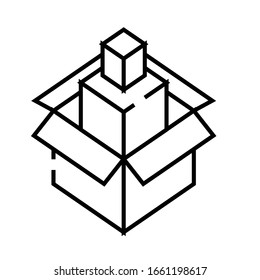 Multilayer package line icon, concept sign, outline vector illustration, linear symbol.