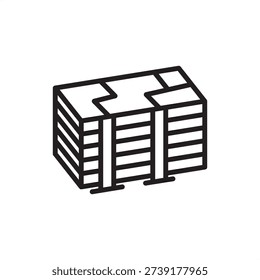 Multi-layer PCB icon. Advanced circuit density and high-speed design, representing laminated copper layers, internal ground planes, vertical via interconnects, and semiconductor hardware engineering.
