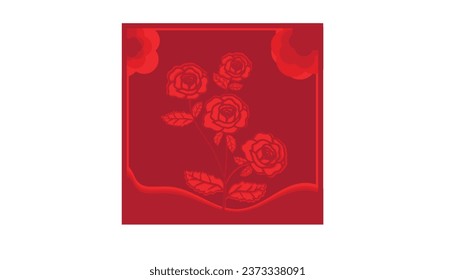 Multilayer rose wall art illustration.