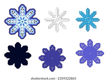 Multi-layer snowflake for cutting. DIY crafts. Cut out a New Year's snowflake. Vector.