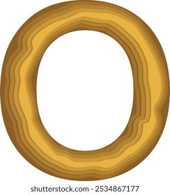 Elemento de Vector de alfabeto de letras de estilo multicapa O