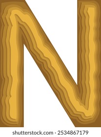 Elemento de Vector de alfabeto de letras de estilo multicapa N