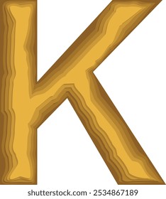 Multilayer Style Letter Alphabet Vector Element K