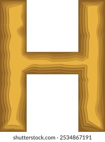 Multilayer Style Letter Alphabet Vector Element H
