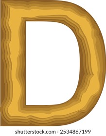 Elemento D del Vector del alfabeto de letras de estilo multicapa