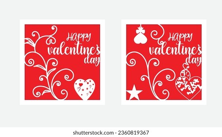 Ilustración de la tarjeta de regalo del día de San Valentín multicapa.