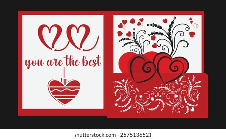 Multilayer  Valentine's Gift Card with the text" you are the best".