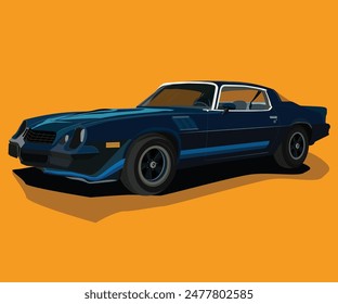 Multi-layer vector illustration of a classic sport car