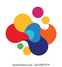 Multilayered Abstract With Rounded Colorful Forms