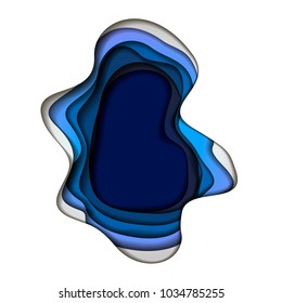 Multilayered colorful wavy frame in paper art style. Decorative design element for posters, banners, flyers, leaflets and other items.