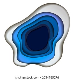 Multilayered colorful wavy frame in paper art style. Decorative design element for posters, banners, flyers, leaflets and other items.