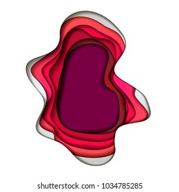 Multilayered colorful wavy frame in paper art style. Decorative design element for posters, banners, flyers, leaflets and other items.