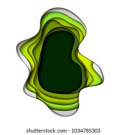 Multilayered colorful wavy frame in paper art style. Decorative design element for posters, banners, flyers, leaflets and other items.