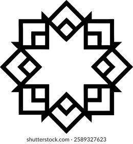 A multi-layered geometric Islamic pattern forming a radiant star, representing divine light and perfection.